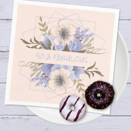 50 en Fabulous Violet Pastel Five Petal Wild Roos Servet