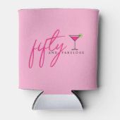 50 en Fabulous Vrouwen Roze Verjaardag Blikjeskoeler (Voorkant)