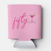 50 en Fabulous Vrouwen Roze Verjaardag Blikjeskoeler (Achterkant)