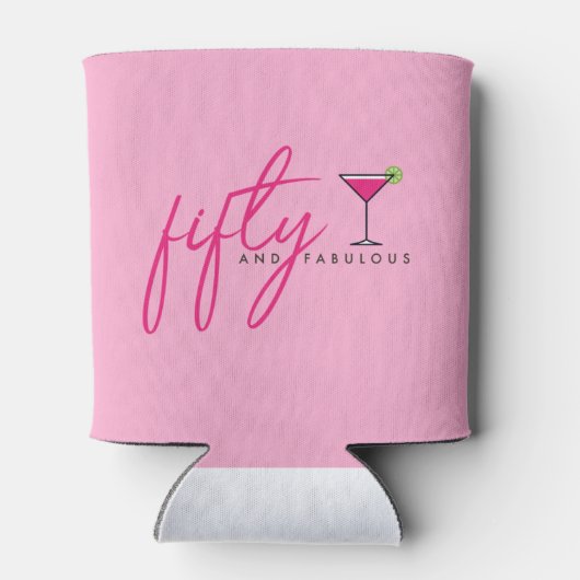 50 en Fabulous Vrouwen Roze Verjaardag Blikjeskoeler (Achterkant)