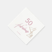 50 en Fabulous Vrouwen Verjaardag Servet Roze Goud (Hoek)