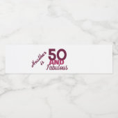 50 en Fabulous Waterfles Etiket (Enkel label)