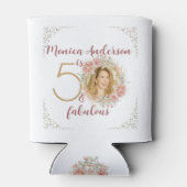 50 en Fabulous Waterverf Floral Foto Name Blikjeskoeler (Achterkant)