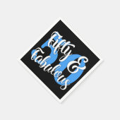 50 en Fabulous White en Blue Typography Servet (Hoek)