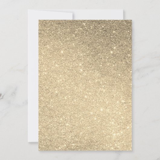 50 en Fabulous White en Gold Glitter Birthday Kaart (Achterkant)