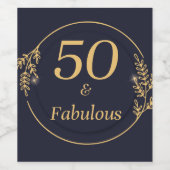 50 en Fabulous Wijn Etiket (Enkel label)