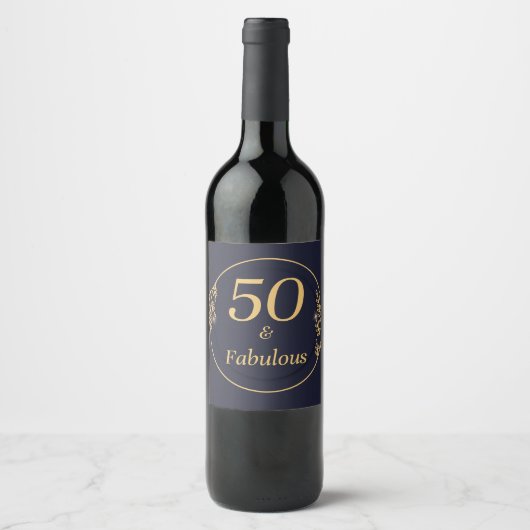 50 en Fabulous Wijn Etiket (Voorkant)