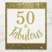 50 en Fabulous Wijn Etiket (Enkel label)