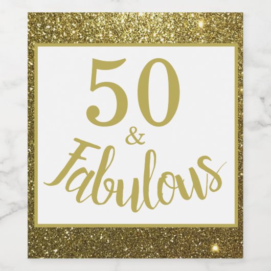 50 en Fabulous Wijn Etiket (Enkel label)