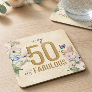 50 en Fabulous Wilde Bloem Kartonnen Onderzetters
