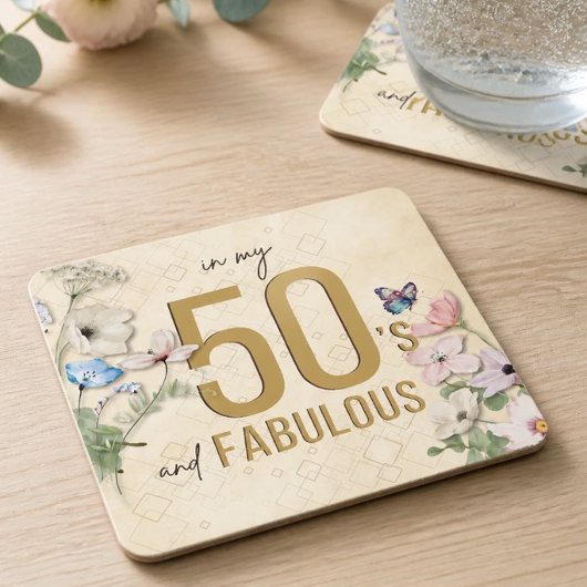 50 en Fabulous Wilde Bloem Kartonnen Onderzetters