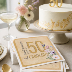50 en Fabulous Wilde Bloem Verjaardagsfeest Servet