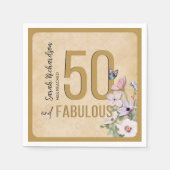 50 en Fabulous Wildflower Verjaardagsfeest servett Servet (Voorkant)