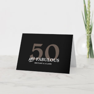 50 en Fabulous with Name Birthday Card Kaart