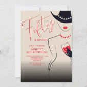 50 en Fabulous Woman's 50th Birthday Kaart (Voorkant)