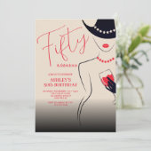 50 en Fabulous Woman's 50th Birthday Kaart (Staand voorkant)