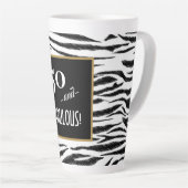50 en FABULOUS Zebra Print Retro Menubord Latte Mok (Rechterhoek)