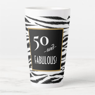 50 en FABULOUS Zebra Print Retro Menubord Latte Mok