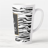 50 en FABULOUS Zebra Print Retro Menubord Latte Mok (Rechts)