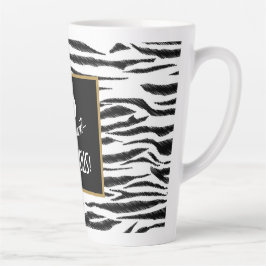 50 en FABULOUS Zebra Print Retro Menubord Latte Mok