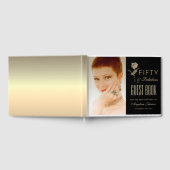 50 en Fabulous Zwart en Goud 50ste Verjaardag Foto Gastenboek (Volledig)