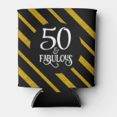 50 en Fabulous Zwart en Goud Blikjeskoeler (Voorkant)