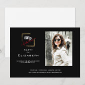 50 en Fabulous Zwart en Goud Foto Kaart (Voorkant / Achterkant)