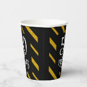 50 en Fabulous zwart en goud gestreept Papieren Bekers (Rechts)