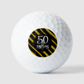50 en Fabulous Zwart en Goud Golfballen (Voorkant)