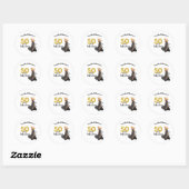 50 en Fabulous Zwart en Goud Naam Sticker (Vel)