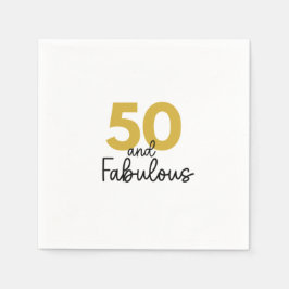 50 en Fabulous Zwart en Goud Papier servet