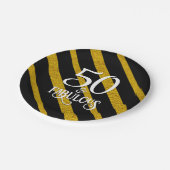 50 en Fabulous Zwart en Goud Papieren Bordje (Gekanteld)