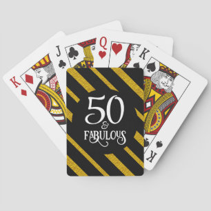 50 en Fabulous Zwart en Goud Pokerkaarten
