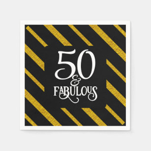 50 en Fabulous Zwart en Goud Servet