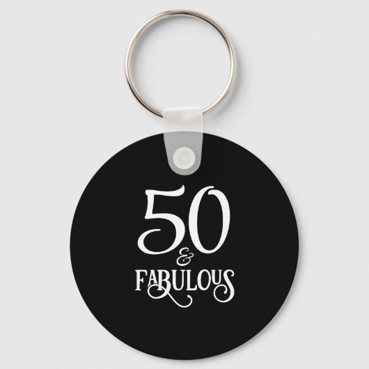 50 en Fabulous Zwart en Goud Sleutelhanger (Voorkant)