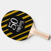 50 en Fabulous Zwart en Goud Tafeltennisbatje (Zijkant)