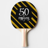 50 en Fabulous Zwart en Goud Tafeltennisbatje (Voorkant)