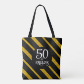 50 en Fabulous Zwart en Gouden Canvas tas (Achterkant)