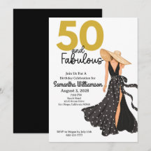 50 en Fabulous Zwart en Gouden Verjaardagsfeestje