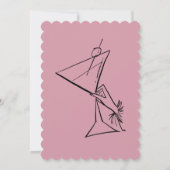 50 en Fabulous Zwart en Roze Verjaardag Uitnodigin Kaart (Achterkant)