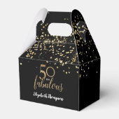 50 en fabulous Zwart goud confetti 50e verjaardag Bedankdoosjes (Achterkant)