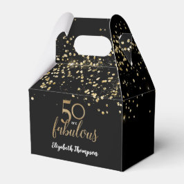 50 en fabulous Zwart goud confetti 50e verjaardag Bedankdoosjes