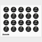 50 en Fabulous Zwart Goud Glitter Ronde Sticker (Vel)