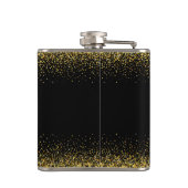 50 en fabulous zwart goud glitter scriptnaam heupfles (Achterkant)