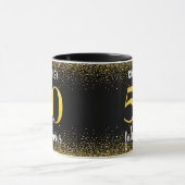 50 en fabulous zwart goud glitter scriptnaam mok (Midden)