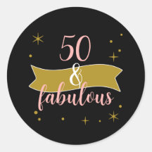 50 en Fabulous Zwart Goud Roze Design