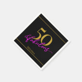 50 en Fabulous Zwart Goud Roze Servet (Hoek)