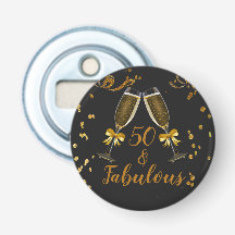 50 en Fabulous Zwart Gouden Glitter Verjaardagsfav
