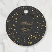 50 en Fabulous Zwart Gouden Verjaardagsfeest Bedankjes Labels (Achterkant)