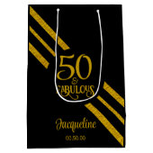 50 en Fabulous Zwart met faux Gold Medium Cadeauzakje (Achterkant)